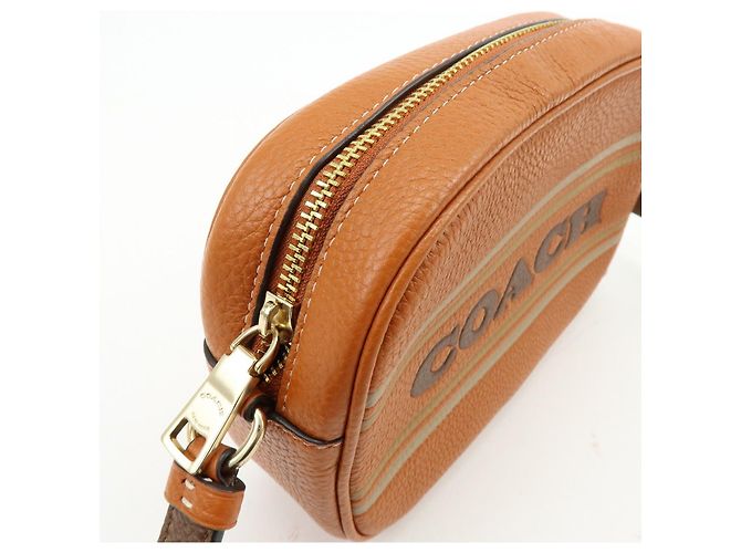 Borsa a spalla e borsa a tracolla in pelle con logo COACH Camel Brown - vista 14
