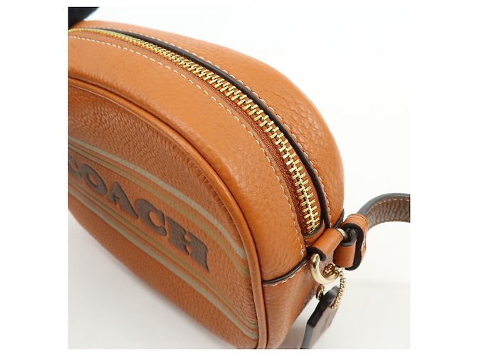 Borsa a spalla e borsa a tracolla in pelle con logo COACH Camel Brown - vista 15