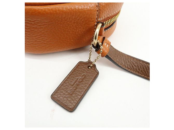 Borsa a spalla e borsa a tracolla in pelle con logo COACH Camel Brown - vista 16