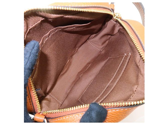 Borsa a spalla e borsa a tracolla in pelle con logo COACH Camel Brown - vista 20