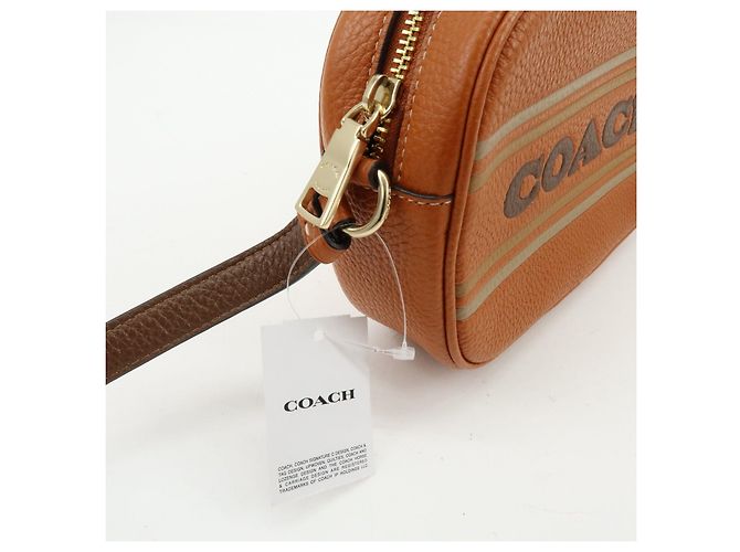 Borsa a spalla e borsa a tracolla in pelle con logo COACH Camel Brown - vista 24