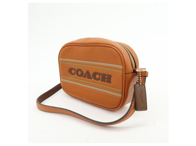Borsa a spalla e borsa a tracolla in pelle con logo COACH Camel Brown - vista 3