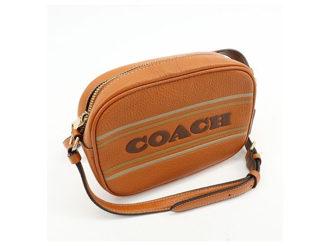 Borsa a spalla e borsa a tracolla in pelle con logo COACH Camel Brown - vista 4