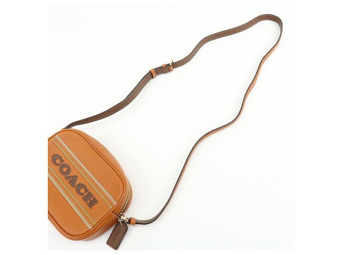 Borsa a spalla e borsa a tracolla in pelle con logo COACH Camel Brown - vista 7