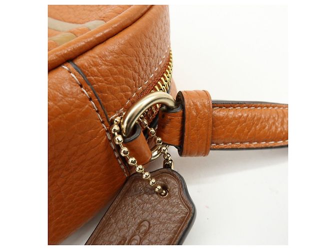 Borsa a spalla e borsa a tracolla in pelle con logo COACH Camel Brown - vista 8
