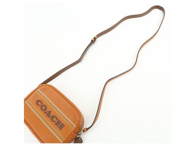 Borsa a tracolla in pelle con logo COACH Borsa crossbody Camel Brown - vista 6
