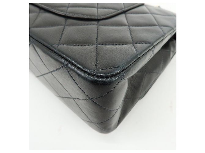 Borsa a tracolla con catena CHANEL Matelasse 25 Double Flap Nera A01112 - vista 12