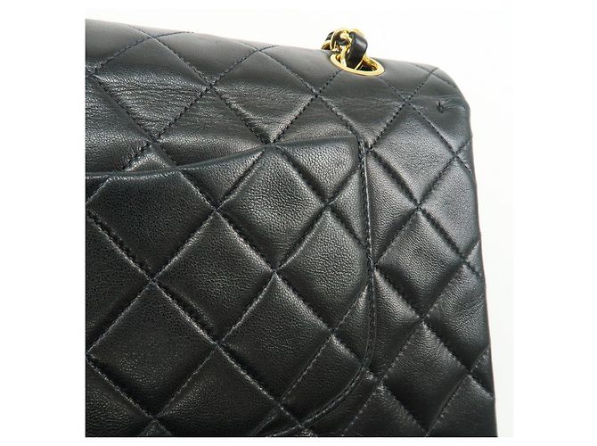 Borsa a tracolla con catena CHANEL Matelasse 25 Double Flap Nera A01112 - vista 14