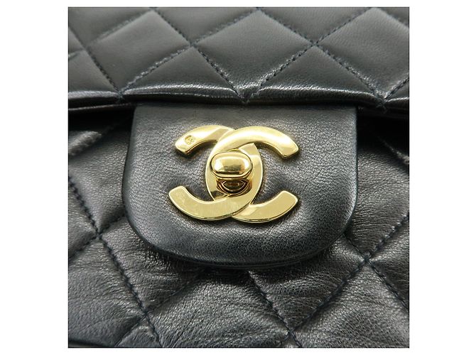 Borsa a tracolla con catena CHANEL Matelasse 25 Double Flap Nera A01112 - vista 15
