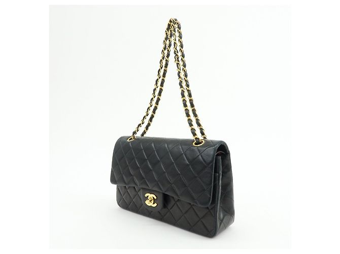 Borsa a tracolla con catena CHANEL Matelasse 25 Double Flap Nera A01112 - vista 3