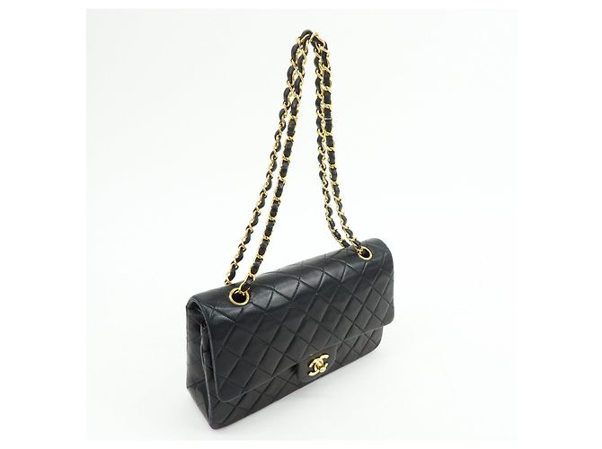 Borsa a tracolla con catena CHANEL Matelasse 25 Double Flap Nera A01112 - vista 4