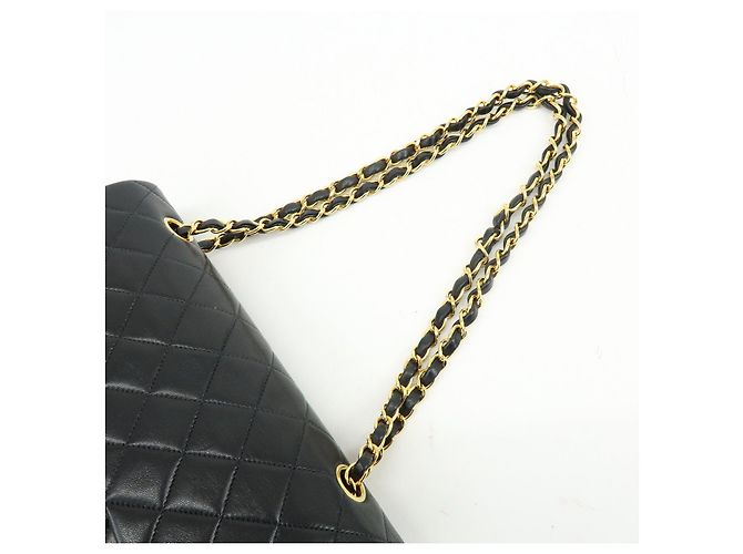 Borsa a tracolla con catena CHANEL Matelasse 25 Double Flap Nera A01112 - vista 6