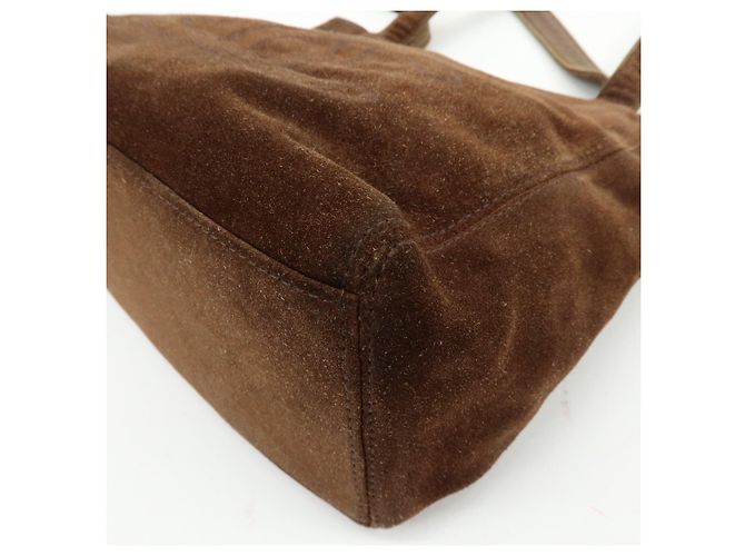 Borsa Tote e Borsa a Spalla CHANEL COCO Mark in camoscio Marrone - vista 11