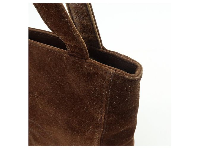 Borsa Tote e Borsa a Spalla CHANEL COCO Mark in camoscio Marrone - vista 14