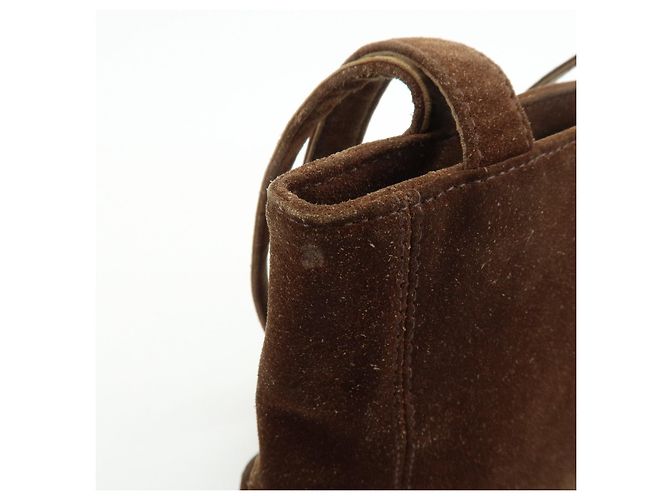 Borsa Tote e Borsa a Spalla CHANEL COCO Mark in camoscio Marrone - vista 16