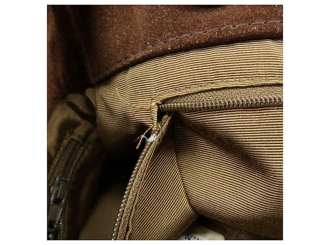 Borsa Tote e Borsa a Spalla CHANEL COCO Mark in camoscio Marrone - vista 21