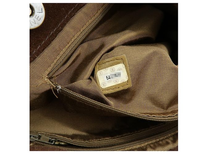 Borsa Tote e Borsa a Spalla CHANEL COCO Mark in camoscio Marrone - vista 24