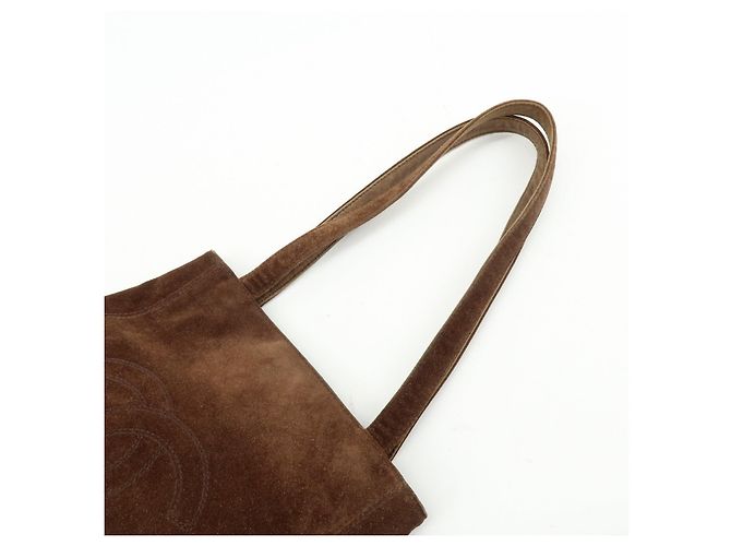 Borsa Tote e Borsa a Spalla CHANEL COCO Mark in camoscio Marrone - vista 6