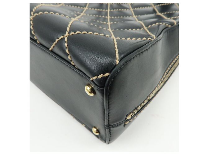 Borsa CHANEL Wild Stitch COCO Mark in pelle di vitello Nera A14693 - vista 11