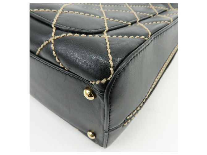 Borsa CHANEL Wild Stitch COCO Mark in pelle di vitello Nera A14693 - vista 13