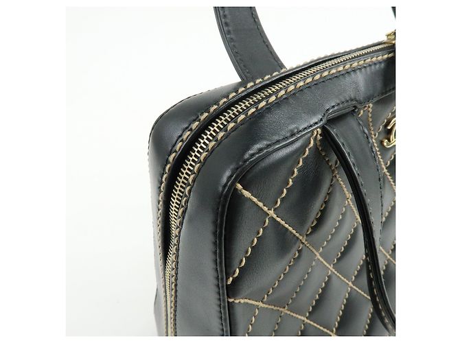 Borsa CHANEL Wild Stitch COCO Mark in pelle di vitello Nera A14693 - vista 14
