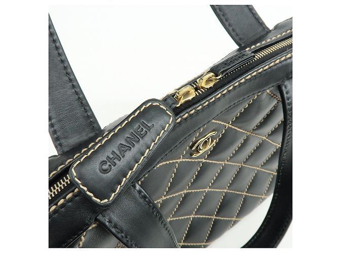 Borsa CHANEL Wild Stitch COCO Mark in pelle di vitello Nera A14693 - vista 17