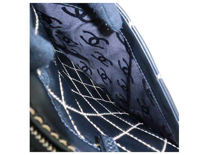 Borsa CHANEL Wild Stitch COCO Mark in pelle di vitello Nera A14693 - vista 19
