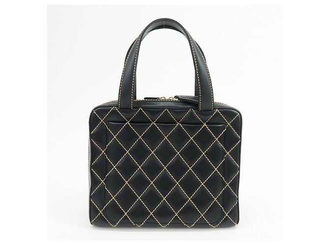 Borsa CHANEL Wild Stitch COCO Mark in pelle di vitello Nera A14693 - vista 2