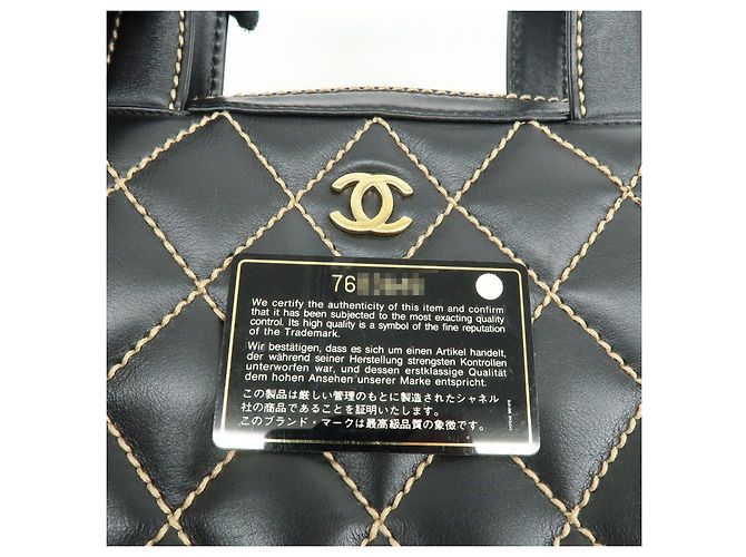 Borsa CHANEL Wild Stitch COCO Mark in pelle di vitello Nera A14693 - vista 24