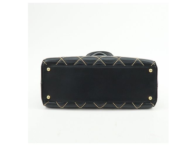 Borsa CHANEL Wild Stitch COCO Mark in pelle di vitello Nera A14693 - vista 5