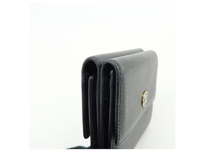 Cartera compacta CHANEL COCO Button Calf Skin W Hook Negra A20902 - vista 10
