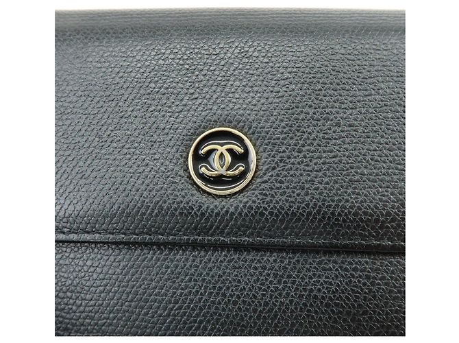 Cartera compacta CHANEL COCO Button Calf Skin W Hook Negra A20902 - vista 12