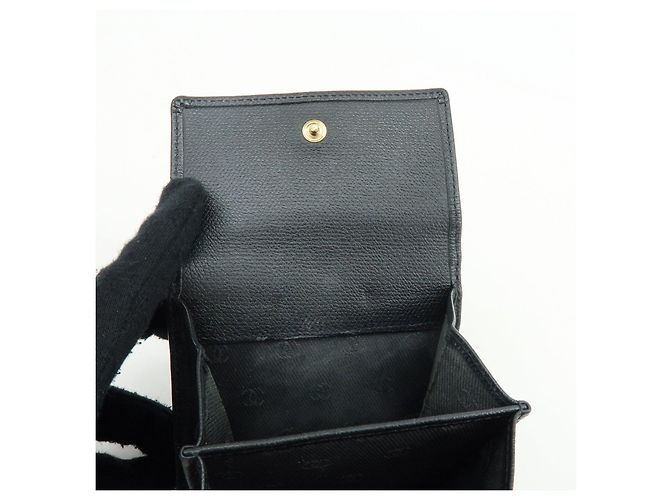 Cartera compacta CHANEL COCO Button Calf Skin W Hook Negra A20902 - vista 14