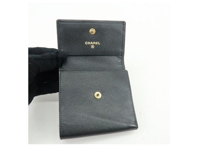 Cartera compacta CHANEL COCO Button Calf Skin W Hook Negra A20902 - vista 17