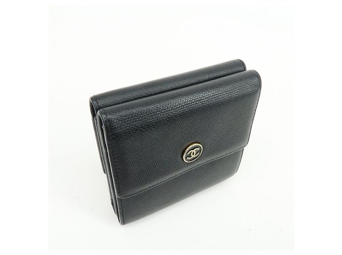 Cartera compacta CHANEL COCO Button Calf Skin W Hook Negra A20902 - vista 4