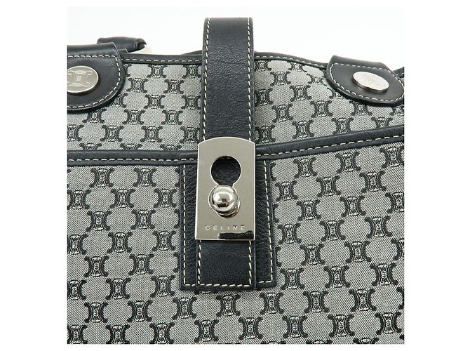 Céline CELINE Macadam Canvas Leder Tote Bag Handtasche Grau Schwarz - Ansicht 18