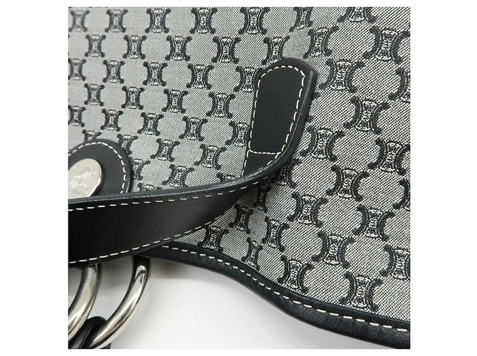 Céline CELINE Macadam Canvas Leder Tote Bag Handtasche Grau Schwarz - Ansicht 19