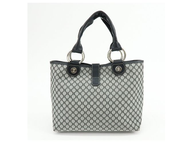 Céline CELINE Macadam Canvas Leder Tote Bag Handtasche Grau Schwarz - Ansicht 2