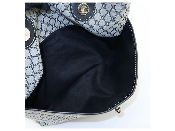 Céline CELINE Macadam Canvas Leder Tote Bag Handtasche Grau Schwarz - Ansicht 20