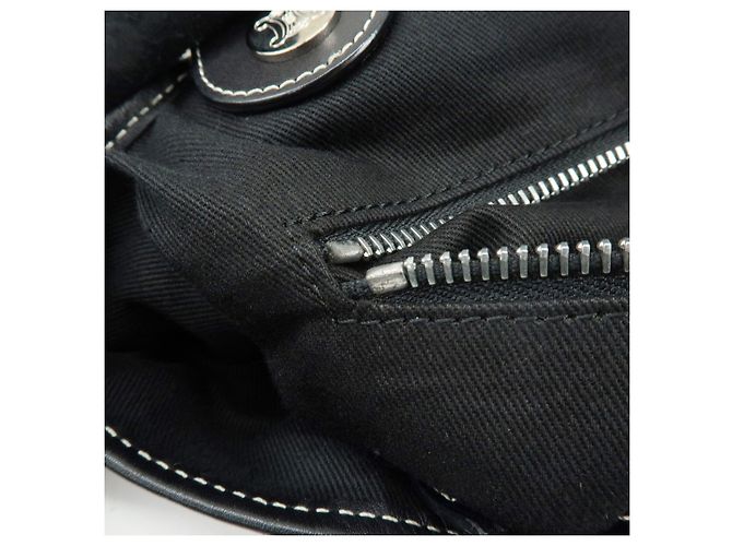 Céline CELINE Macadam Canvas Leder Tote Bag Handtasche Grau Schwarz - Ansicht 22