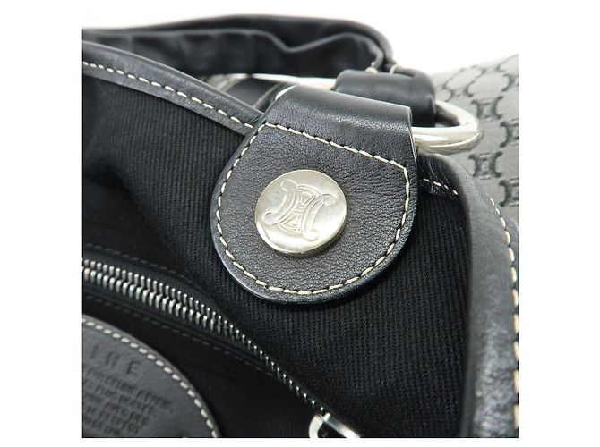 Céline CELINE Macadam Canvas Leder Tote Bag Handtasche Grau Schwarz - Ansicht 23