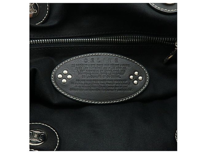 Céline CELINE Macadam Canvas Leder Tote Bag Handtasche Grau Schwarz - Ansicht 24