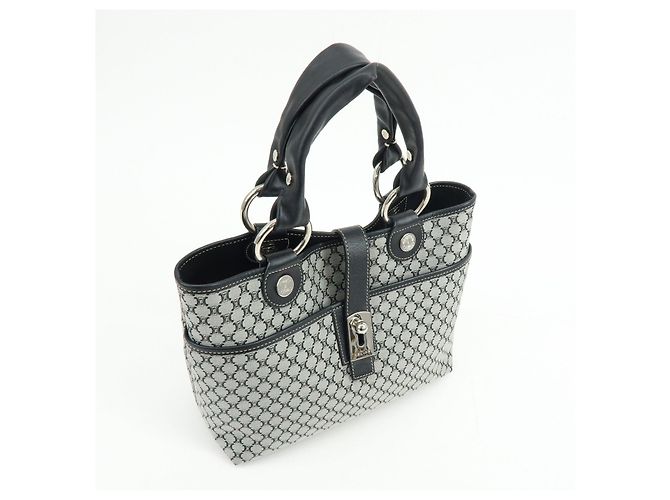 Céline CELINE Macadam Canvas Leder Tote Bag Handtasche Grau Schwarz - Ansicht 4
