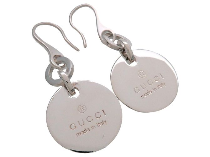 Orecchini GUCCI a gancio con piastra rotonda SV925 Silver - vista 3