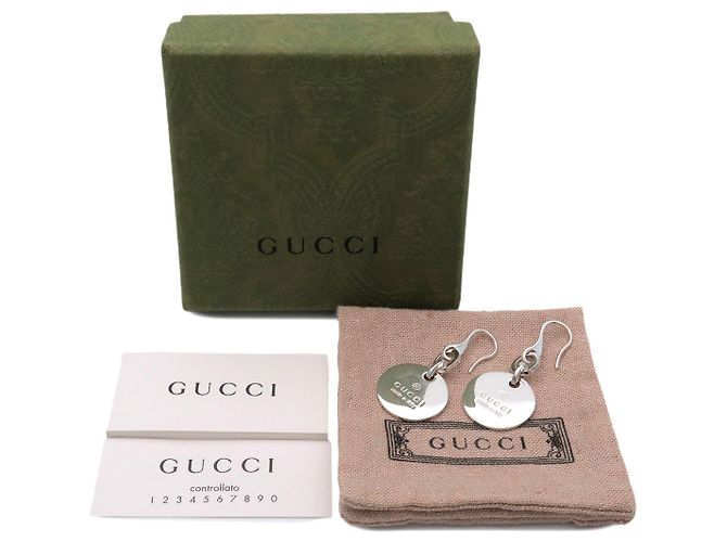Orecchini GUCCI a gancio con piastra rotonda SV925 Silver - vista 7