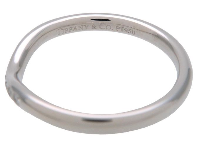 Tiffany & Co Curved Band 9P Diamantring PT950 Platin US 5.25 - Ansicht 4