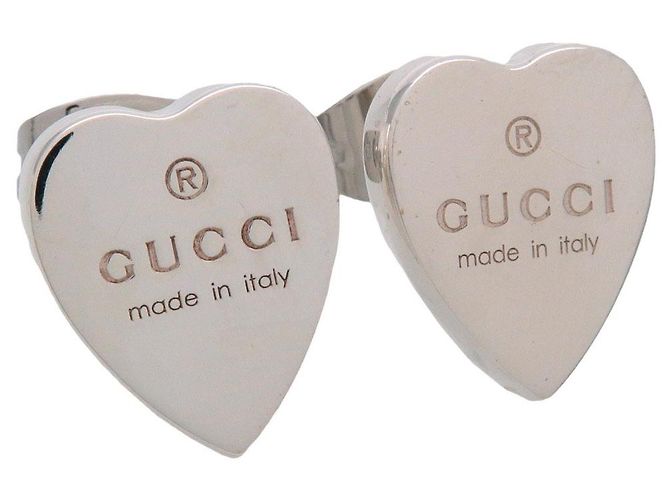 Orecchini GUCCI Trademark a forma di cuore SV925 Silver - vista 3