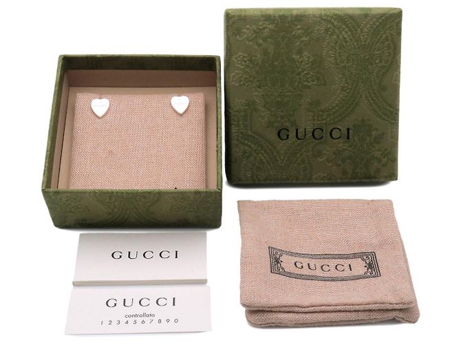 Orecchini GUCCI Trademark a forma di cuore SV925 Silver - vista 7