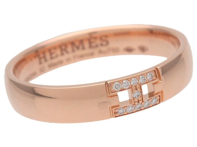 Hermès Anello HERMES Ever Hercules 11P Diamanti K18 750PG Oro Rosa #52 US6.25 - vista 5