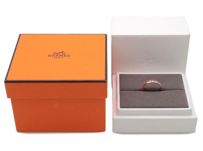Hermès Anello HERMES Ever Hercules 11P Diamanti K18 750PG Oro Rosa #52 US6.25 - vista 8